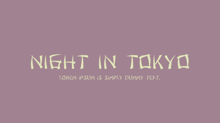 Night in Tokyo Font Family