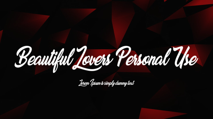 Beautiful Lovers Personal Use Font