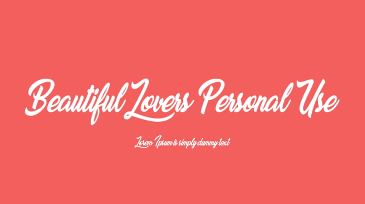 Beautiful Lovers Personal Use Font