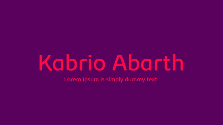 Kabrio Abarth Font Family