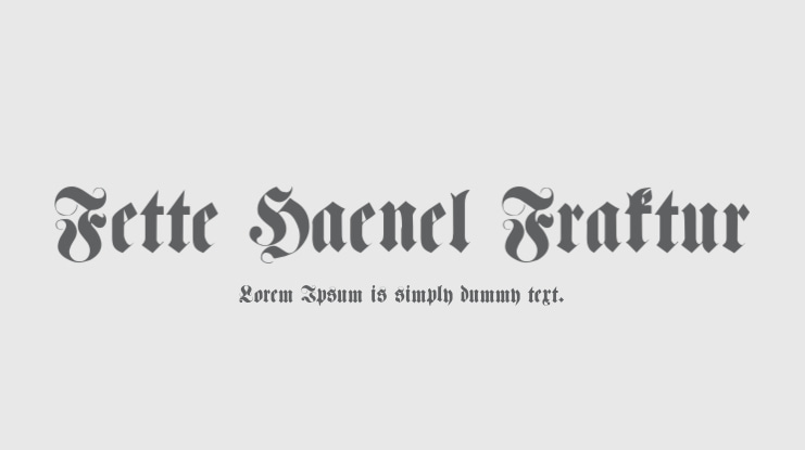 Fette Haenel Fraktur Font
