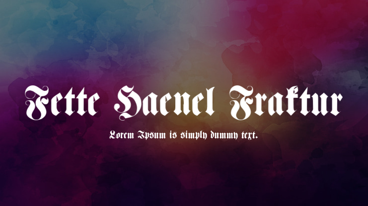 Fette Haenel Fraktur Font