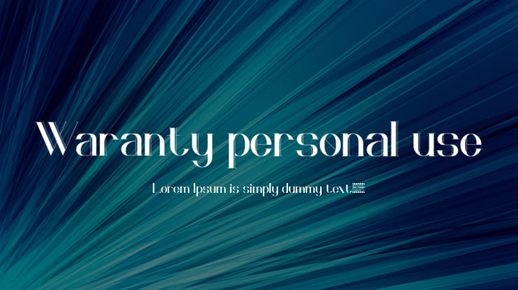 Waranty personal use Font
