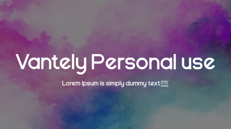 Vantely Personal use Font