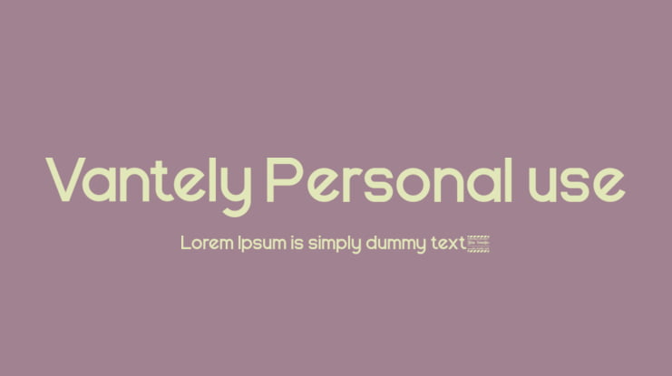 Vantely Personal use Font