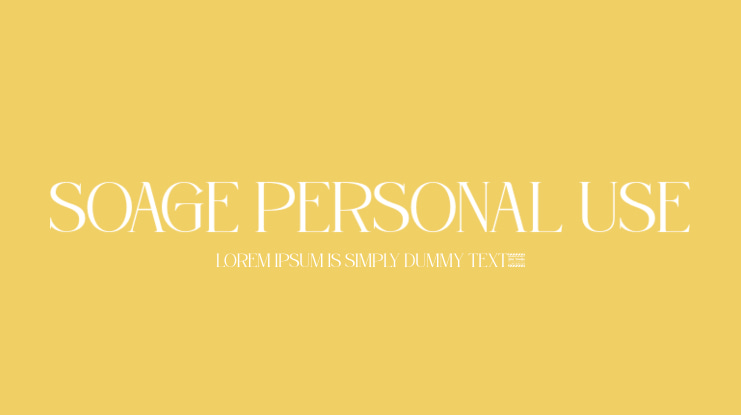 Soage Personal Use Font
