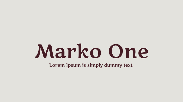 Marko One Font