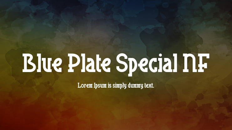 Blue Plate Special NF Font