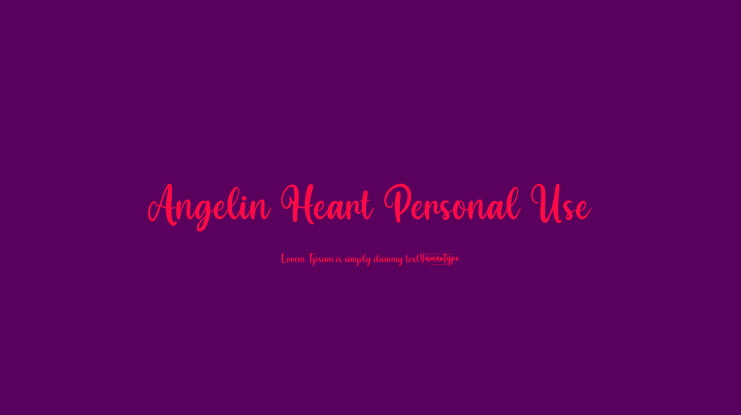 Angelin Heart Personal Use Font