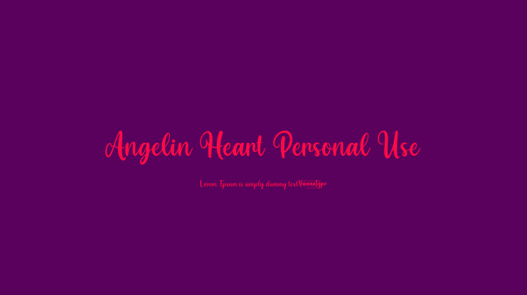 Angelin Heart Personal Use Font