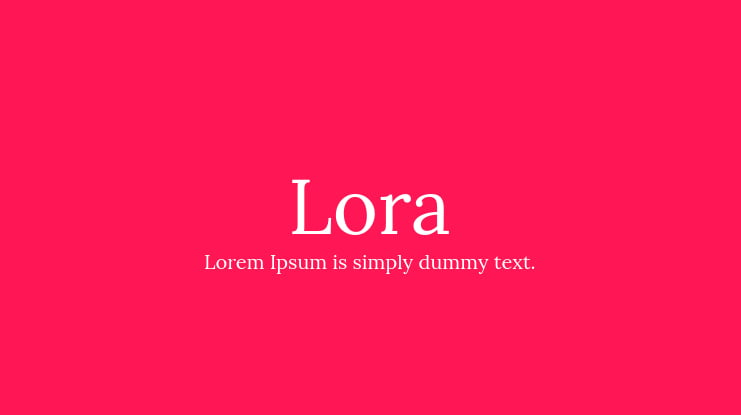 Lora Font Family