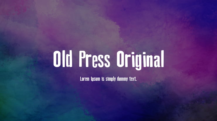 Old Press Original Font