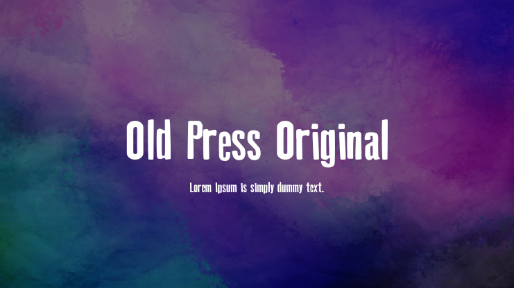 Old Press Original Font