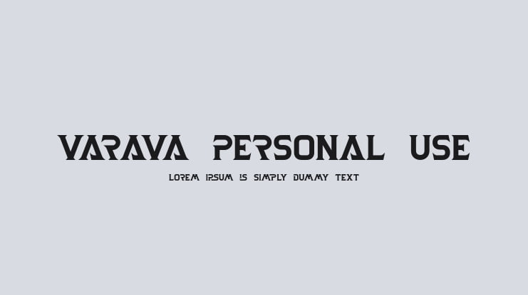 Varava Personal Use Font