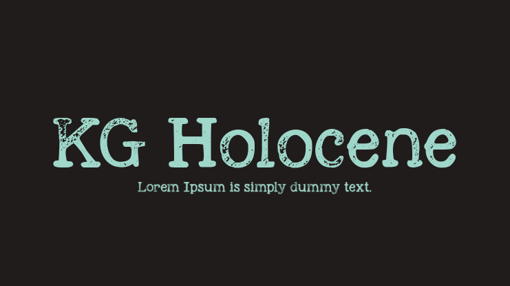 KG Holocene Font