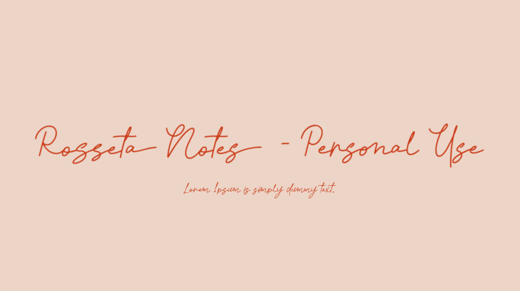 Rosseta Notes - Personal Use Font