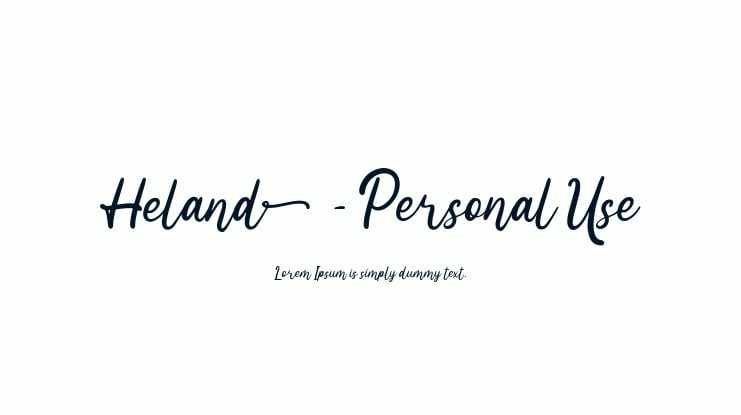 Heland - Personal Use Font