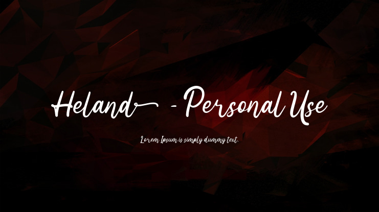 Heland - Personal Use Font