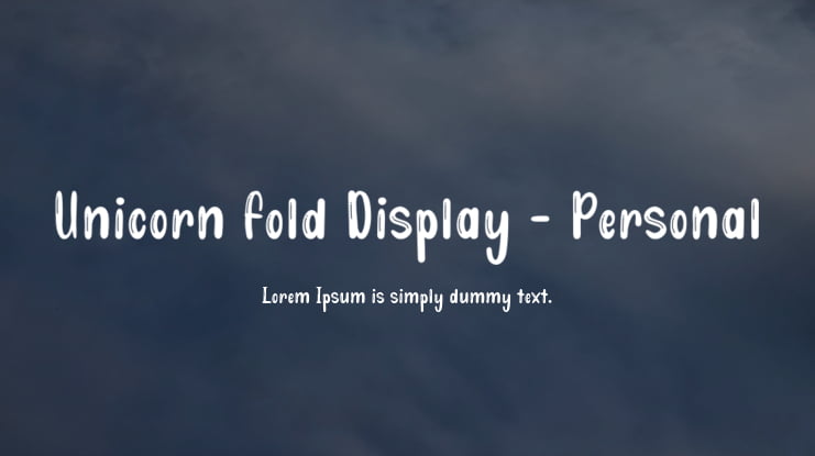 Unicorn Fold Display - Personal Font