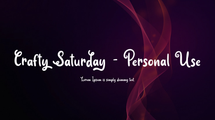 Crafty Saturday - Personal Use Font