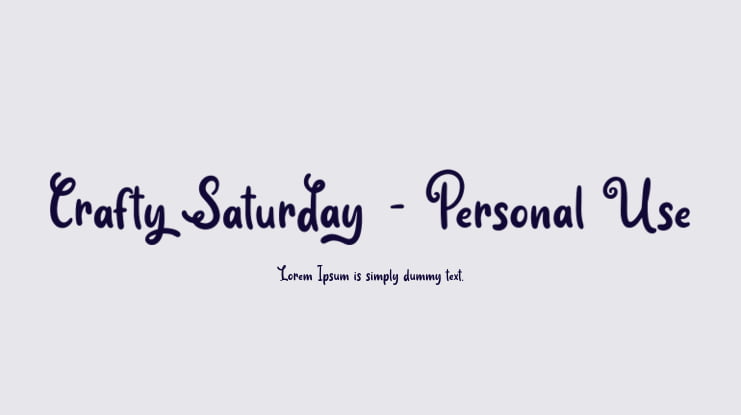 Crafty Saturday - Personal Use Font