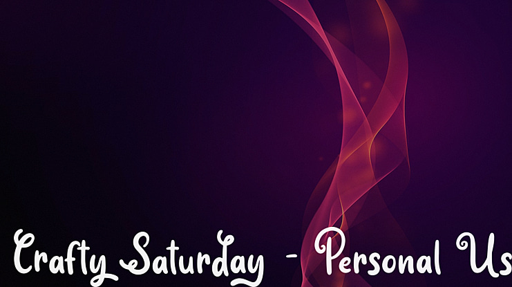 Crafty Saturday - Personal Use Font