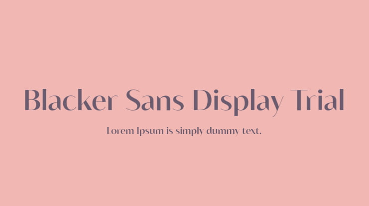 Blacker Sans Display Trial Font Family