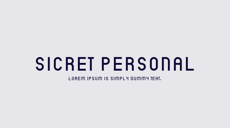 Sicret PERSONAL Font Family