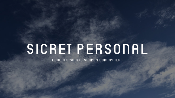 Sicret PERSONAL Font Family