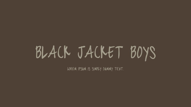 black jacket boys Font Family