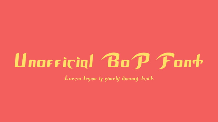 Unofficial BoP Font