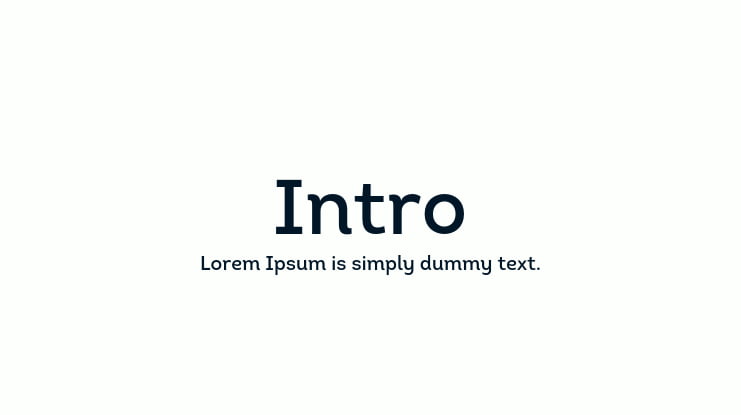 Intro Font Family