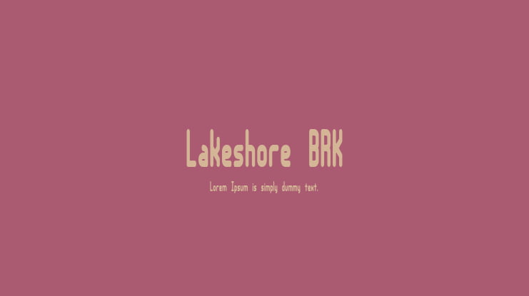 Lakeshore BRK Font
