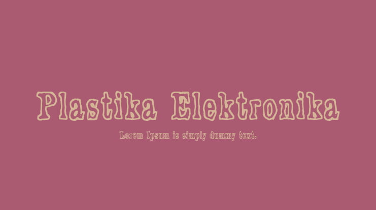 Plastika Elektronika Font