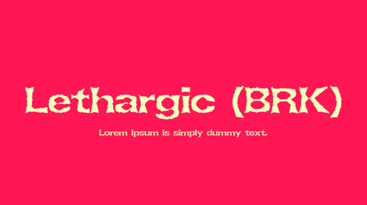 Lethargic (BRK) Font