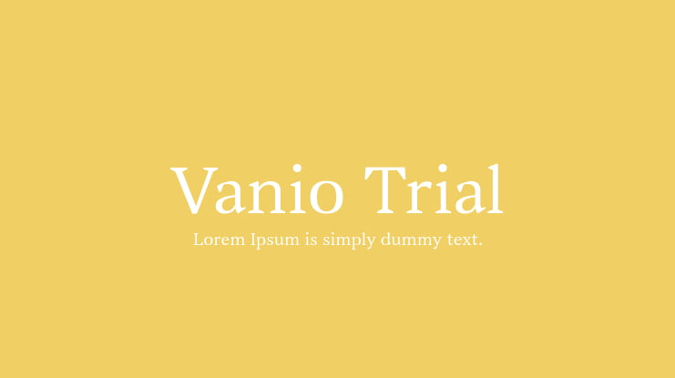 Vanio Trial Font Family
