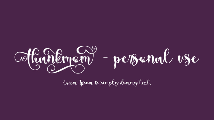 Thankmom - personal use Font