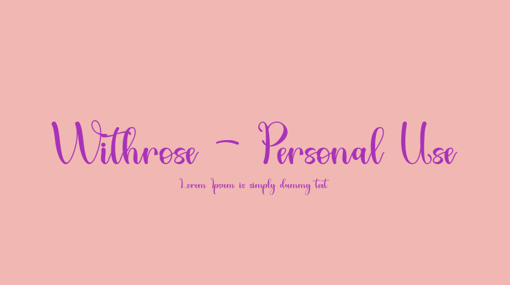 Withrose - Personal Use Font