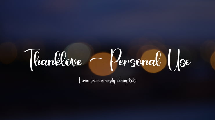 Thanklove - Personal Use Font