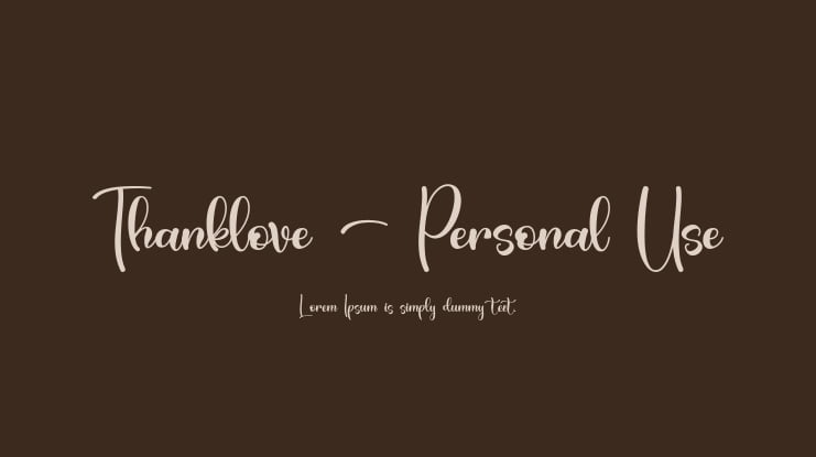 Thanklove - Personal Use Font