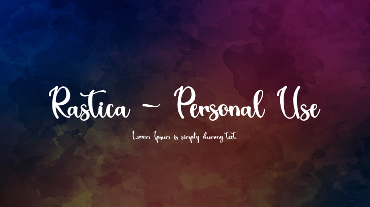 Rastica - Personal Use Font