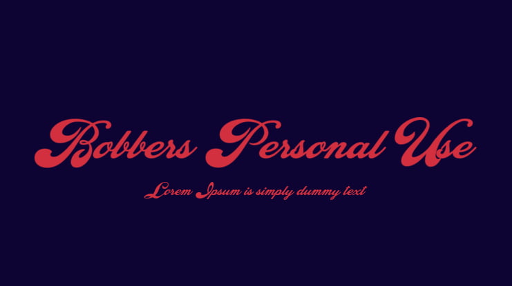 Bobbers Personal Use Font