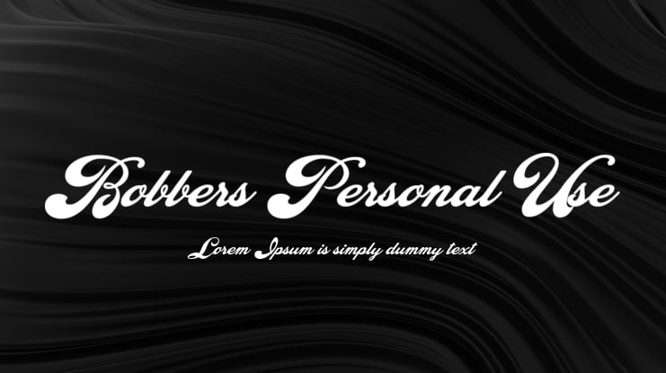 Bobbers Personal Use Font