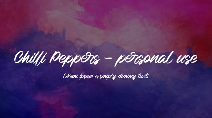 Chilli Peppers - personal use Font
