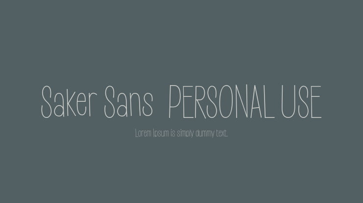 Saker Sans  PERSONAL USE Font