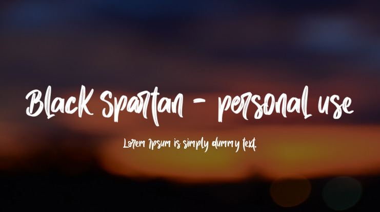 Black Spartan - personal use Font