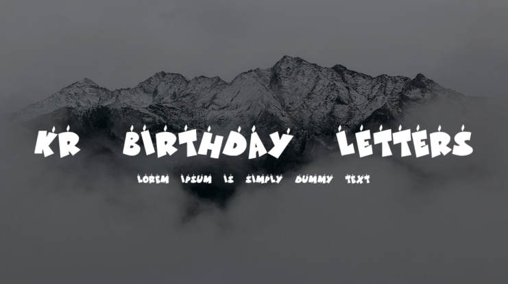 KR Birthday Letters Font