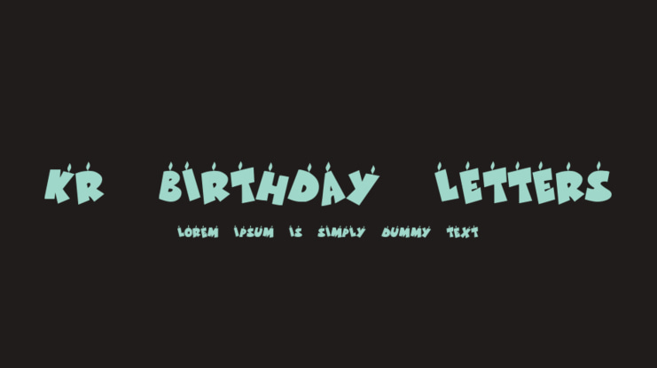 KR Birthday Letters Font