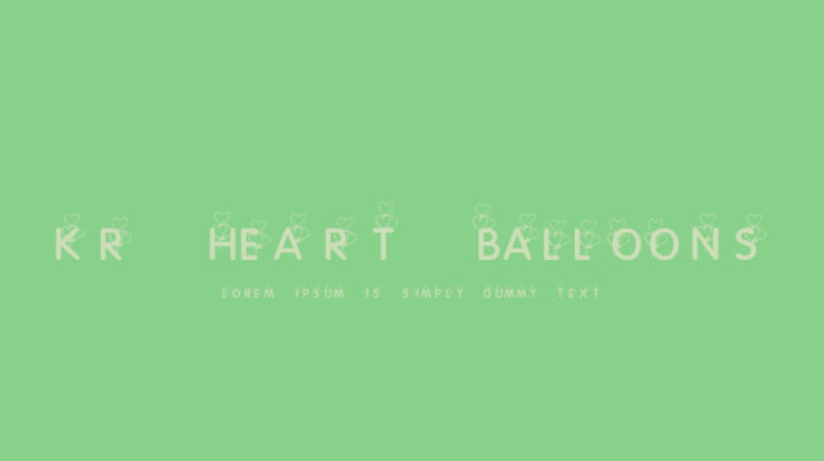 KR Heart Balloons Font