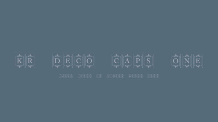 KR Deco Caps One Font